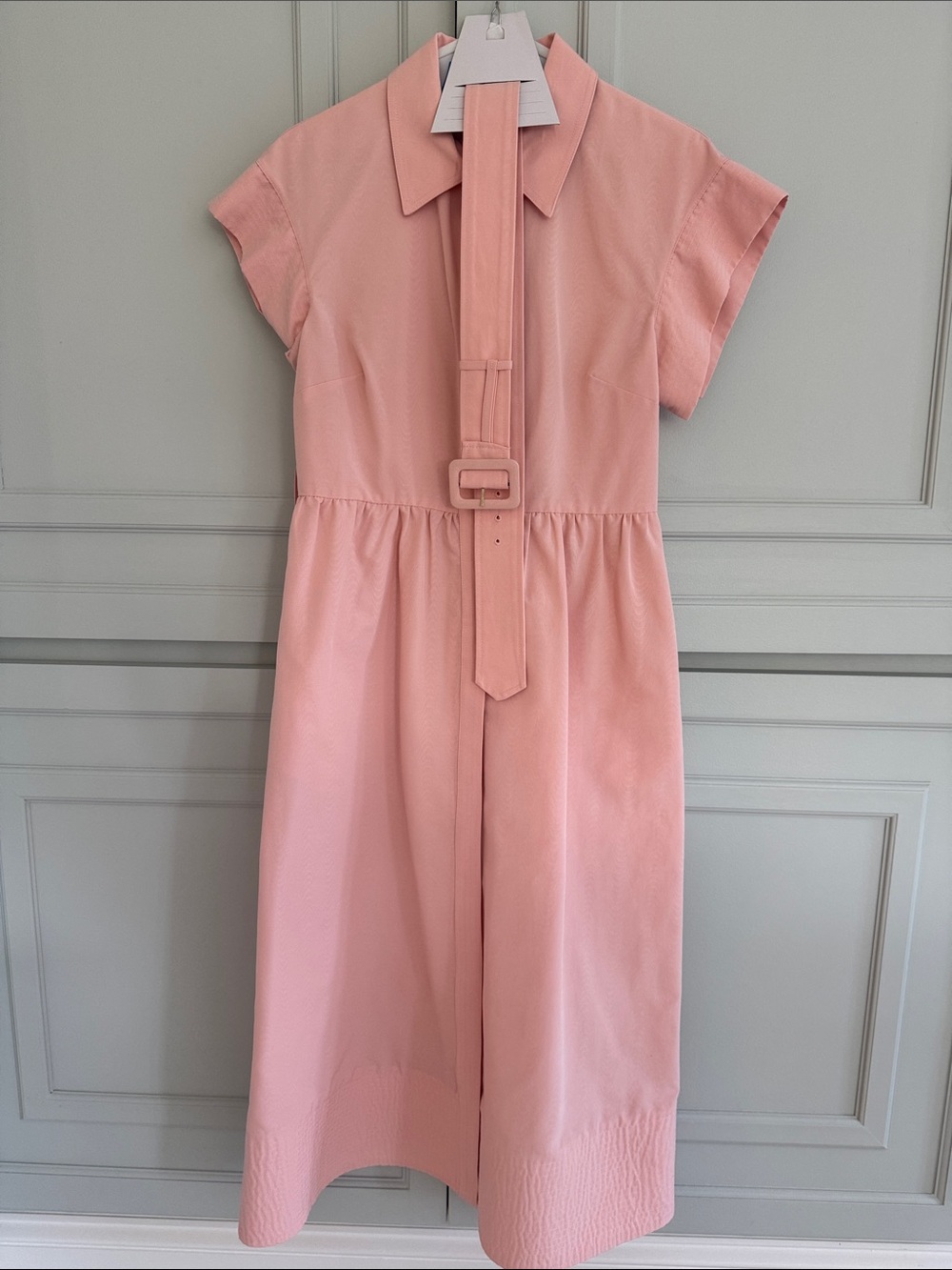 Tuckernuck Blush Pink Midi Chloe Dress with Belt